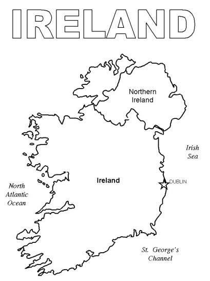 Ireland map coloring page coloring book ireland map flag coloring pages world thinking day