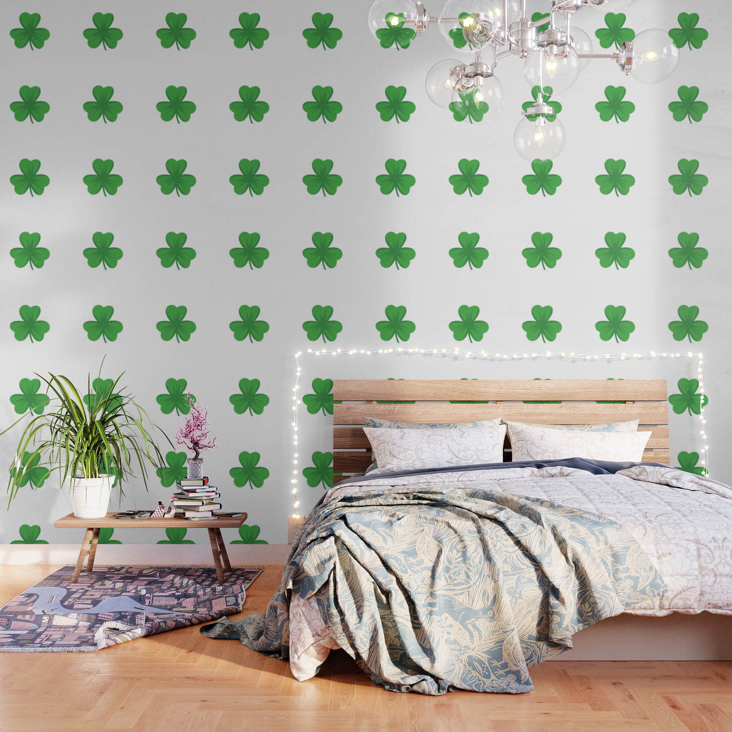Irish shamrock clover leaf st patricks day wallpaper by bubl tees