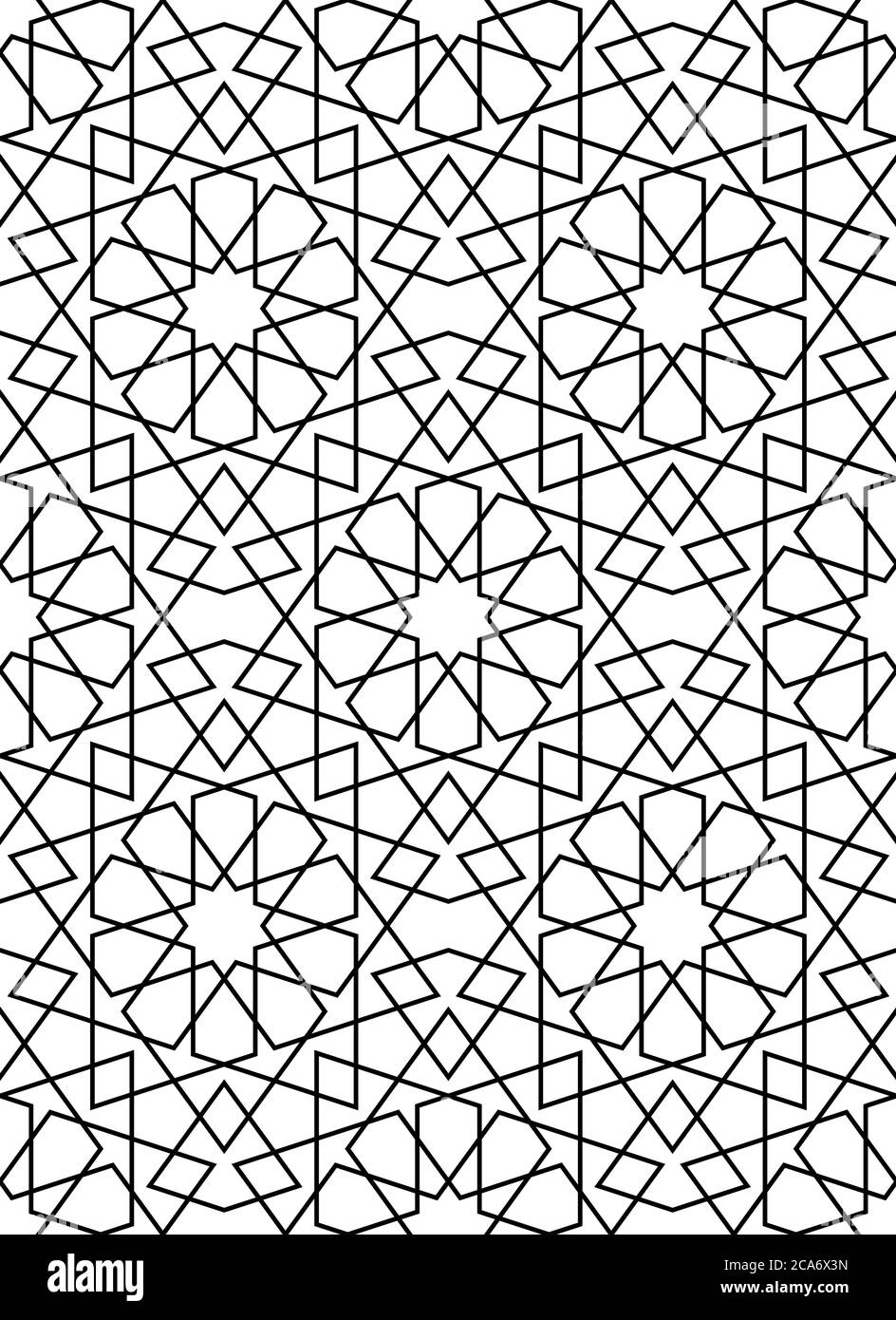 Seamless geometric ornament based on traditional islamic art muslim mosaicblack and white linesgreat design for fabrictextilecoverwrapping paper stock vector image art