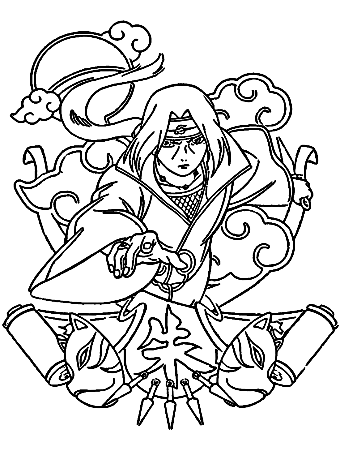 Uchiha itachi coloring pages