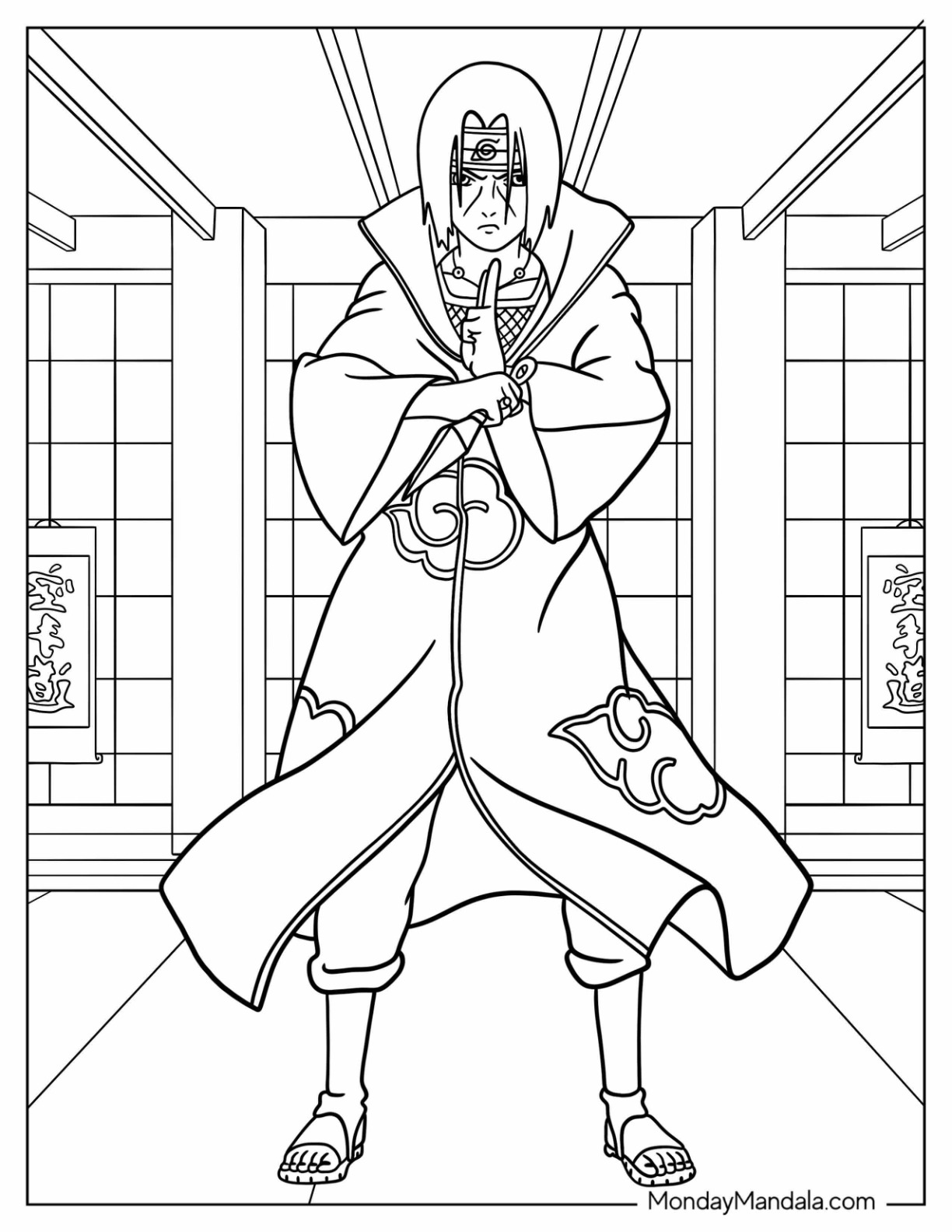 Itachi coloring pages free pdf printables