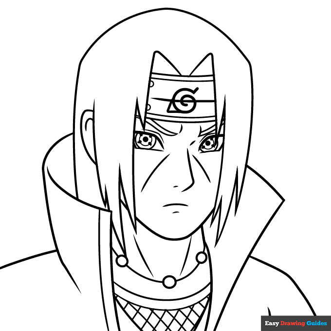 Itachi coloring page easy drawing guides