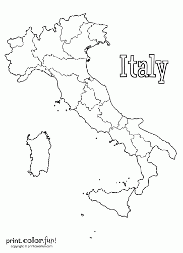 Blank map of italy at