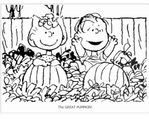 The great pumpkin charlie brown coloring page