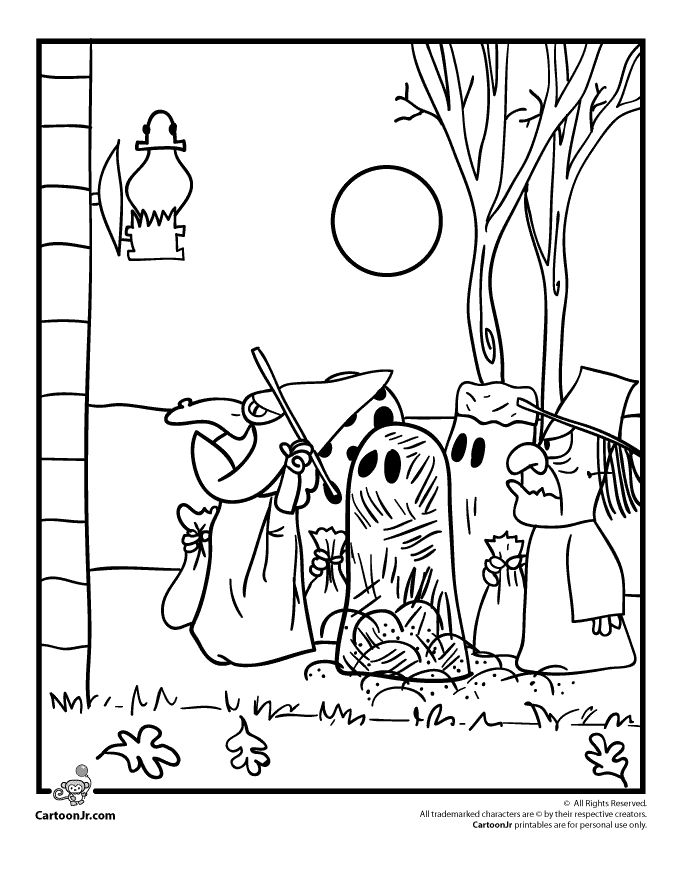Colorful pumpkin coloring pages for kids