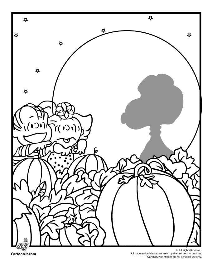 Its the great pumpkin charlie brown coloring pages linus and sally in the pumpkin patch colâ pumpkin coloring pages halloween coloring halloween coloring pages