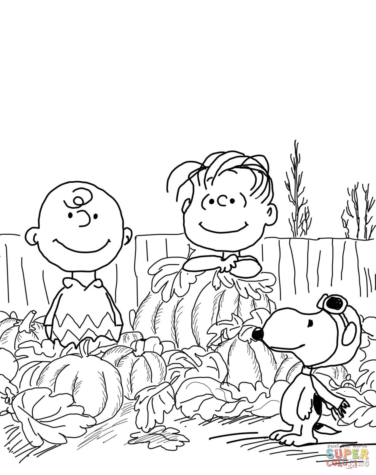 Great pumpkin charlie brown coloring page free printable coloring pages