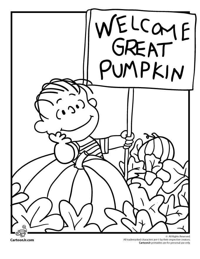 Its the great pumpkin charlie brown coloring pages linus waiting for the great pumpkin câ pumpkin coloring pages halloween coloring thanksgiving coloring pages