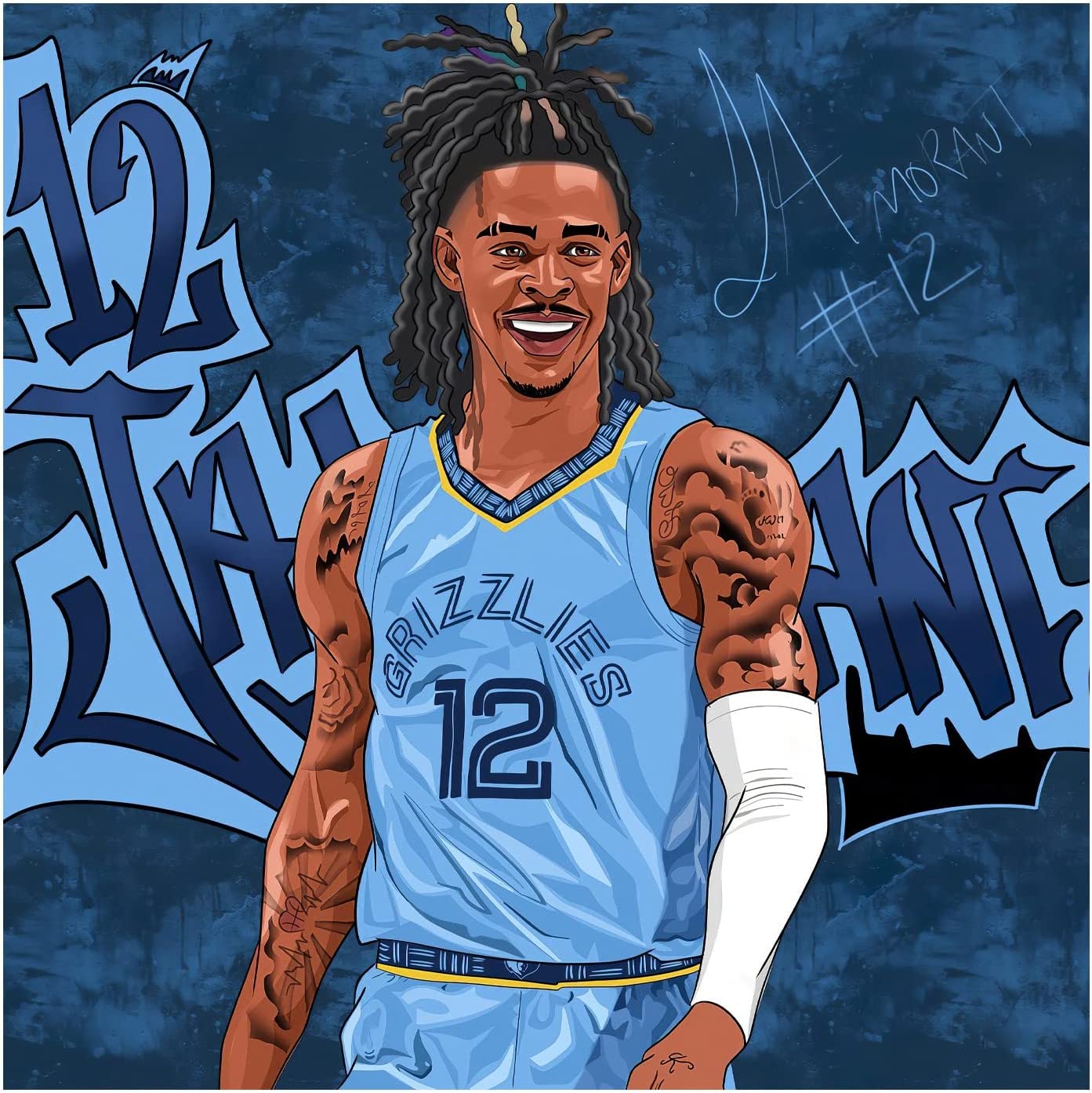 Buy ja morant square ic q version canvas print posterposters for boys roomcollege dorm living room bedroom wall art decor emxee xno frameda online at lowest price in bbdqvm