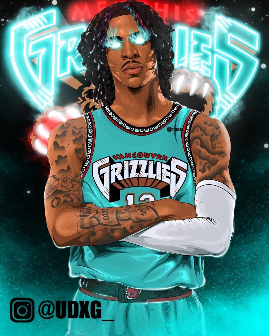 Pin by cerebral assassin on nba basketball art nba pictures ja morant style