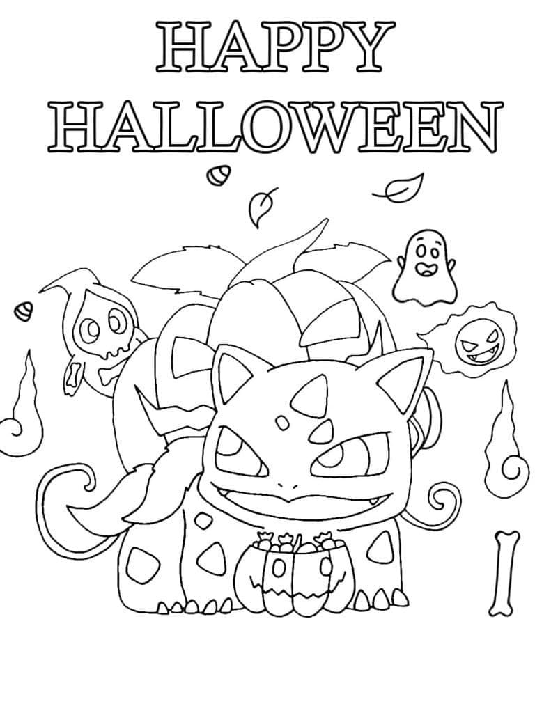 Pokemon halloween coloring pages