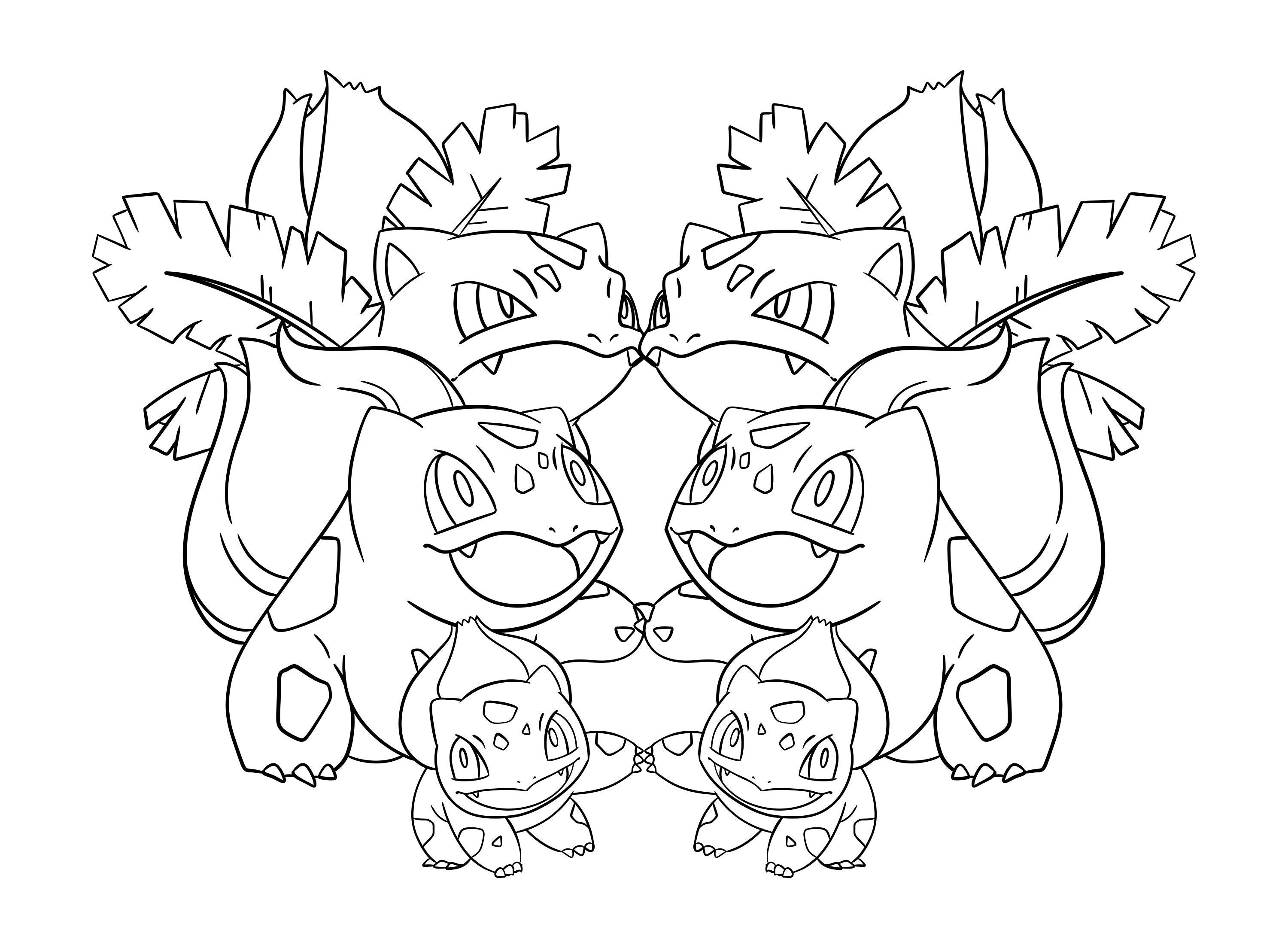Bulbasaur evolution line colouring page download now