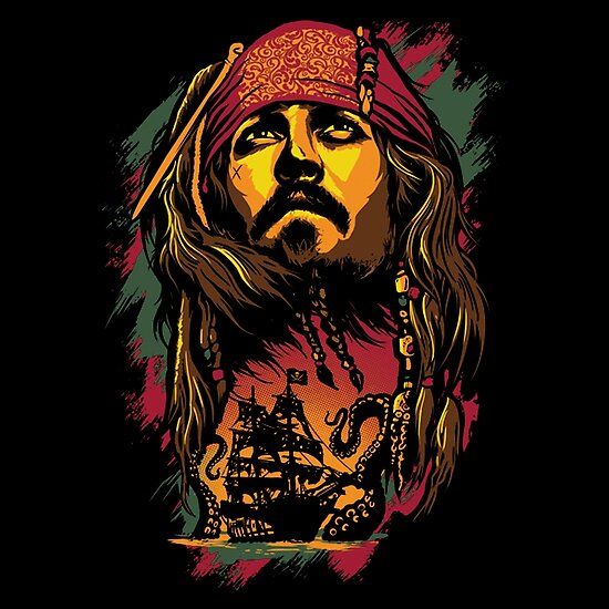 SIGNOOGLE Caption Jack Sparrow Poster Johnny Depp Pirates Of The Caribbean  Wall Quotes Movie Actor Wallpaper For Kids Living Study Bedroom Home Room