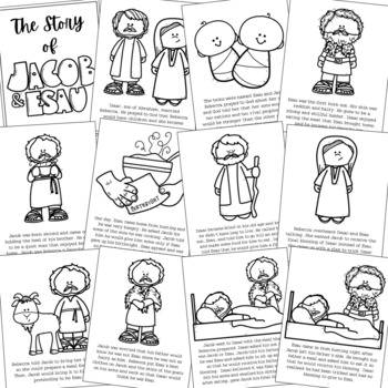 Jacob and esau bible story coloring pages and posters craft activity