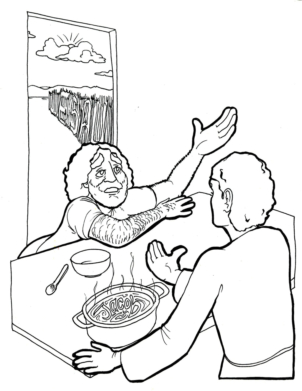 Jacob and esau coloring page