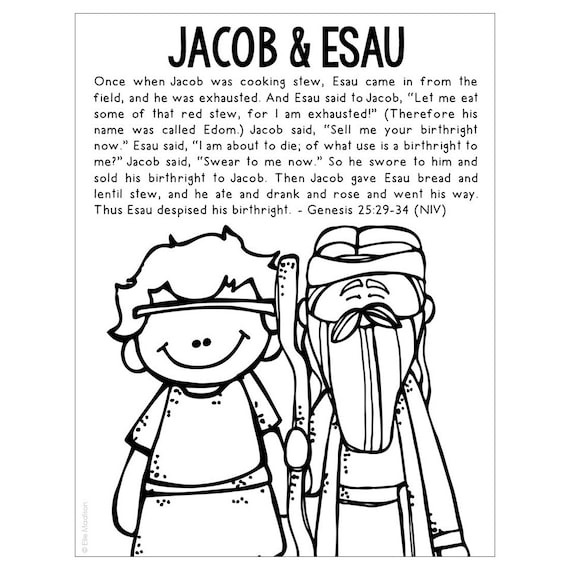 Jacob and esau bible story coloring page activity sunday school lesson plan bible study unit for kids old testament for kids