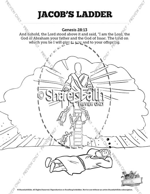 Genesis jacobs ladder sunday school coloring pages â