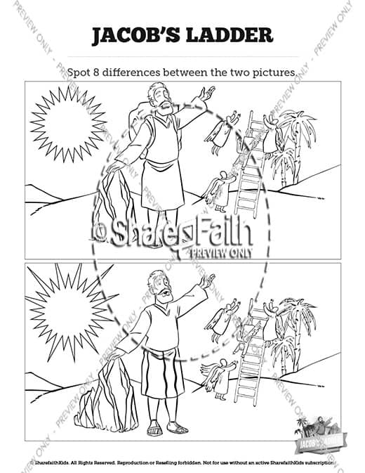 Genesis jacobs ladder sunday school coloring pages â