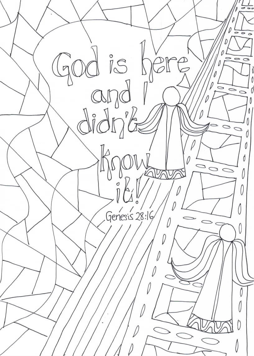 Reflective colouring sheet jacobs ladder â the well creative childrens ministry