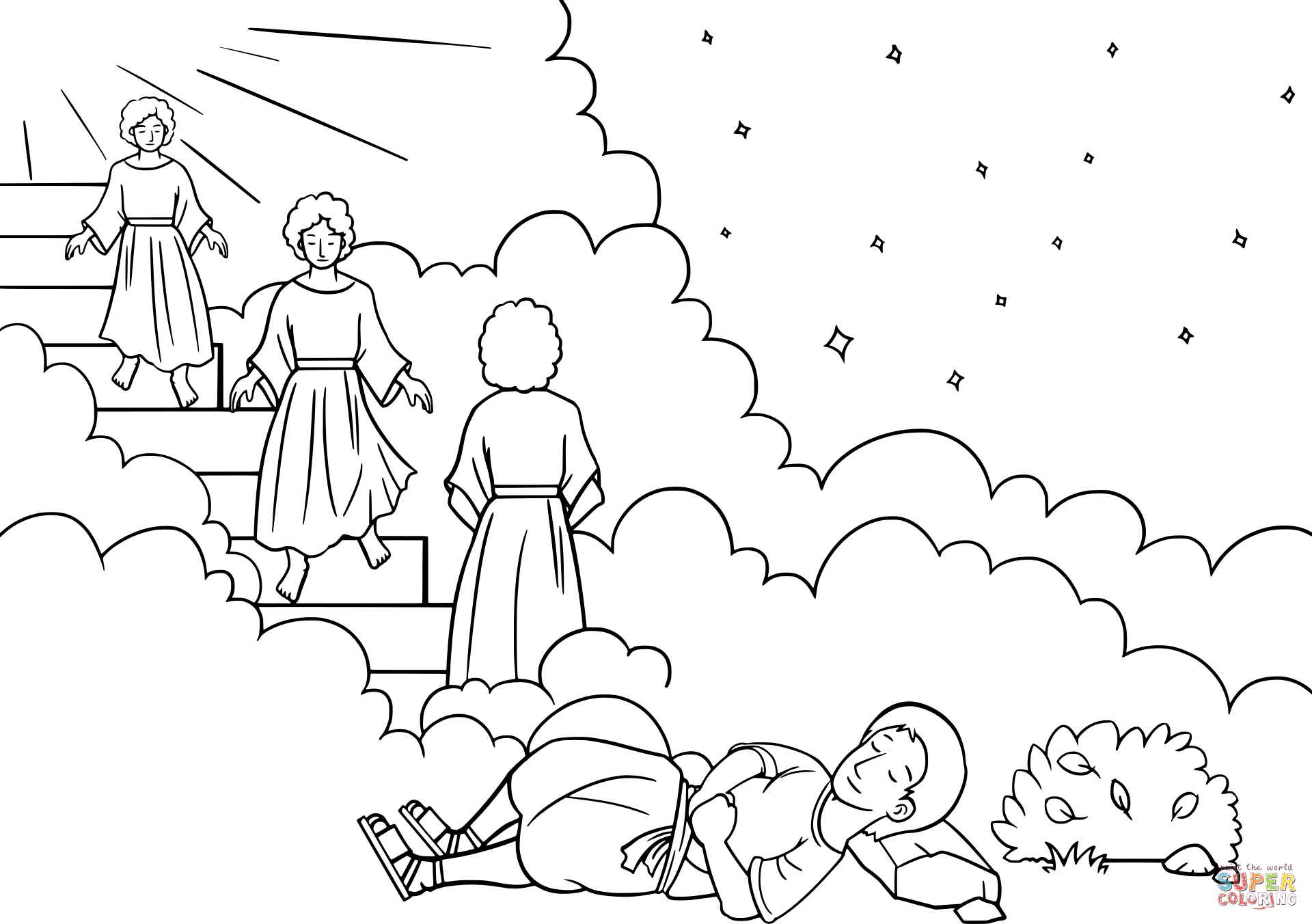 Jacobs ladder dream coloring page free printable coloring pages