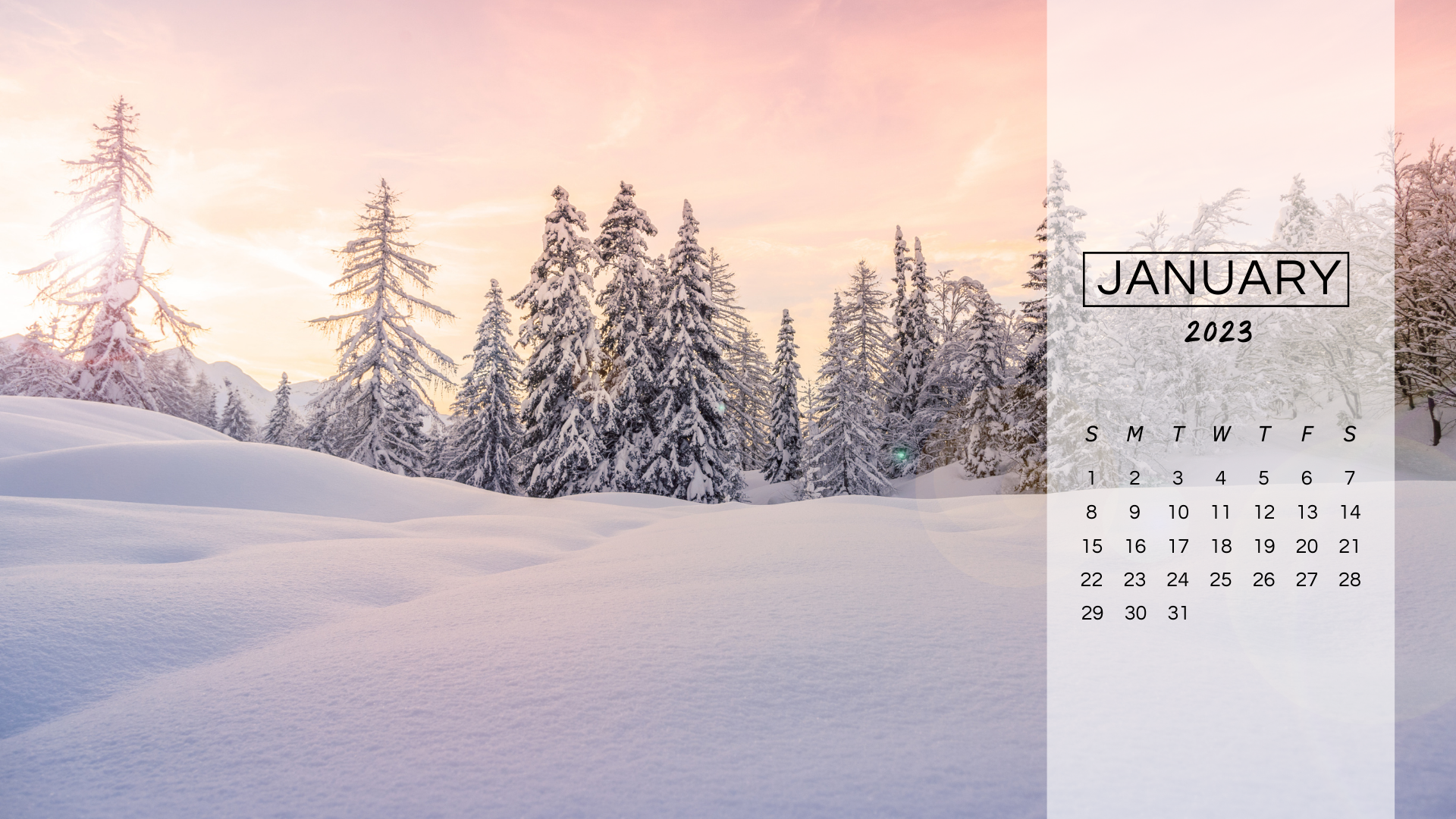 Free january desktop calendar backgrounds easy download
