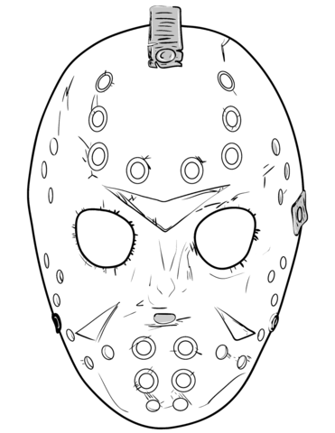 Friday th jason mask coloring page free printable coloring pages