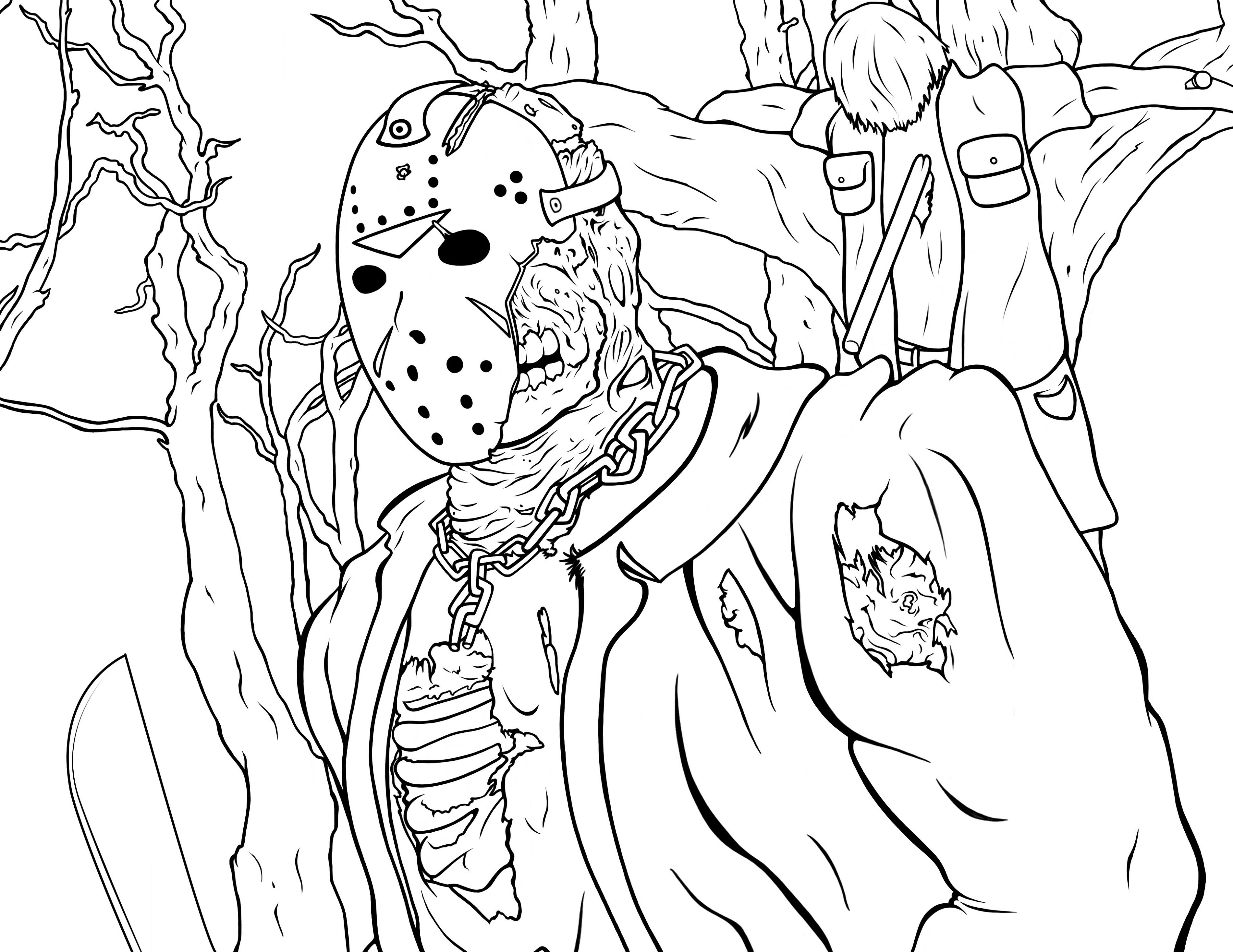 Jason coloring pages friday the th activity shelter