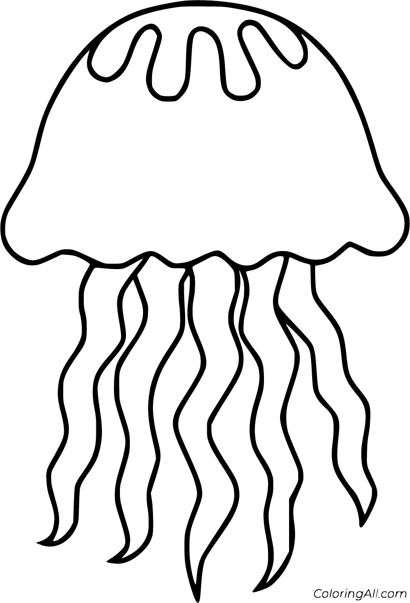 Free printable jellyfish coloring pages in vector format easy to print from any device and autâ fish coloring page ocean coloring pages under the sea crafts