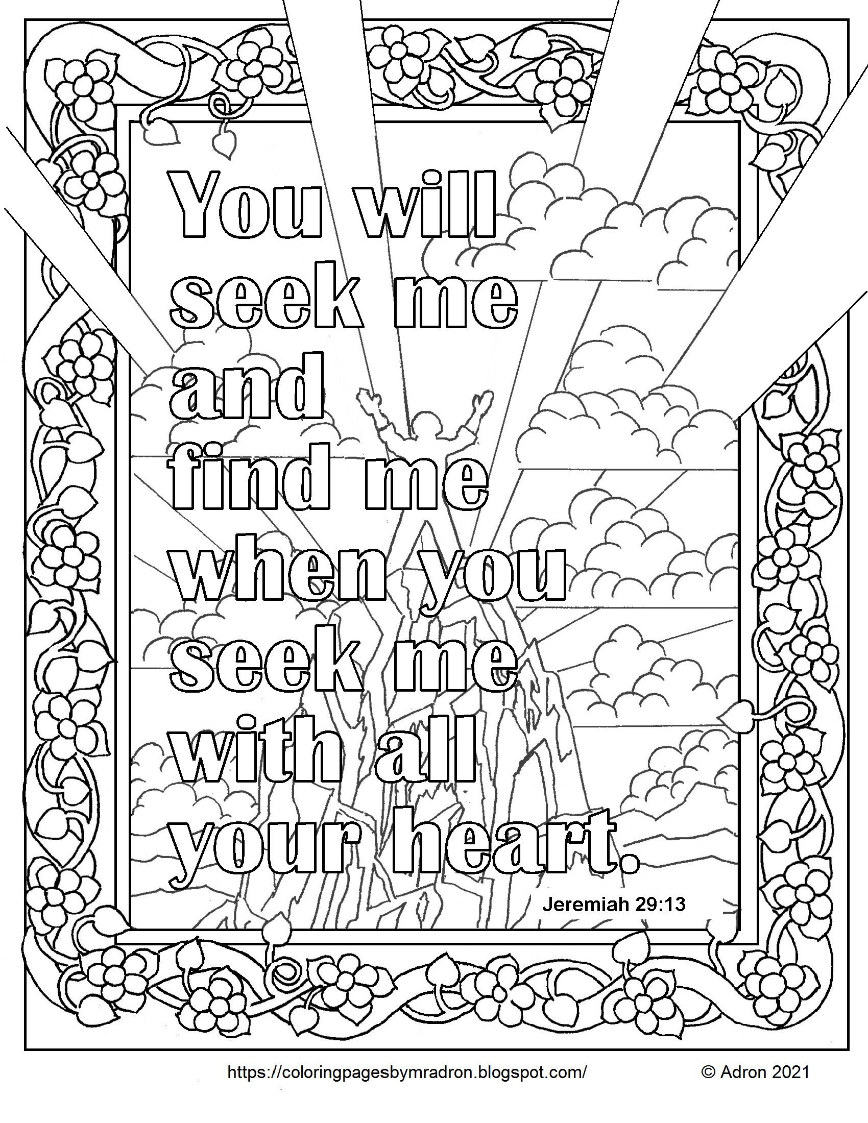Free jeremiah print and color page sunday school coloring pages jeremiah bible verse coloring page