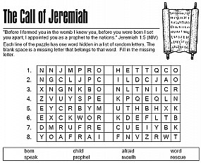 The calling of jeremiah childrens sermons from s