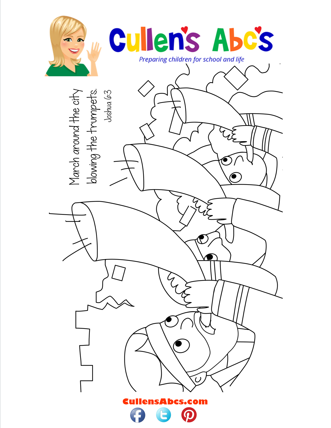 Bible memory verse coloring page the battle of jericho free childrens videos activities