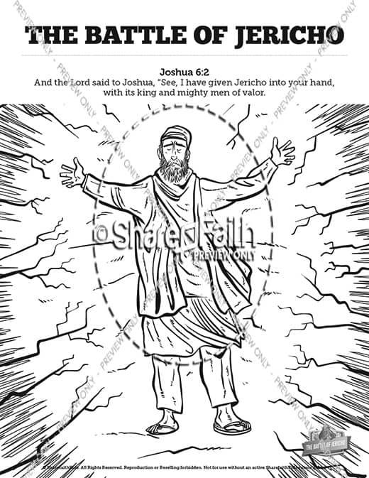 Walls of jericho sunday school coloring pages â