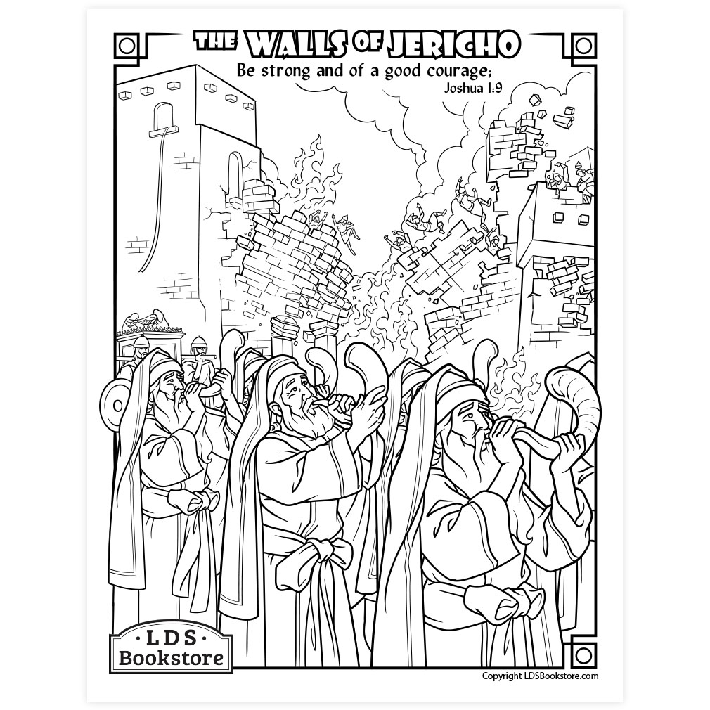 Be strong and of a good courage walls of jericho coloring page