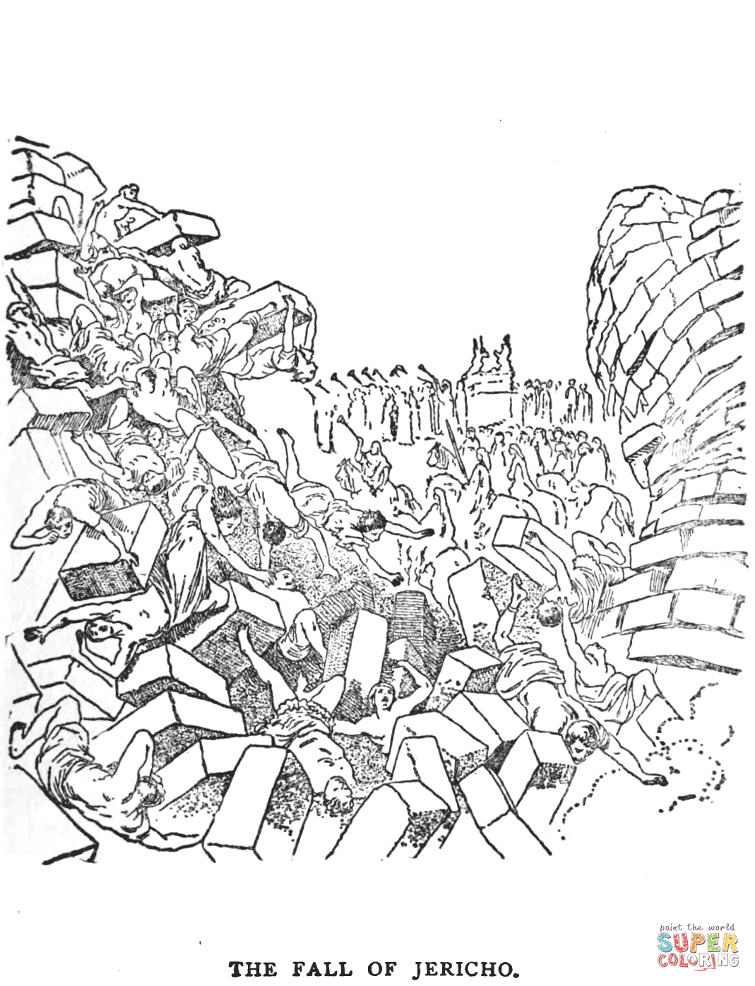 The fall of jericho coloring page free printable coloring pages