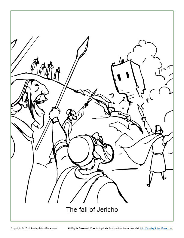 The fall of jericho coloring page