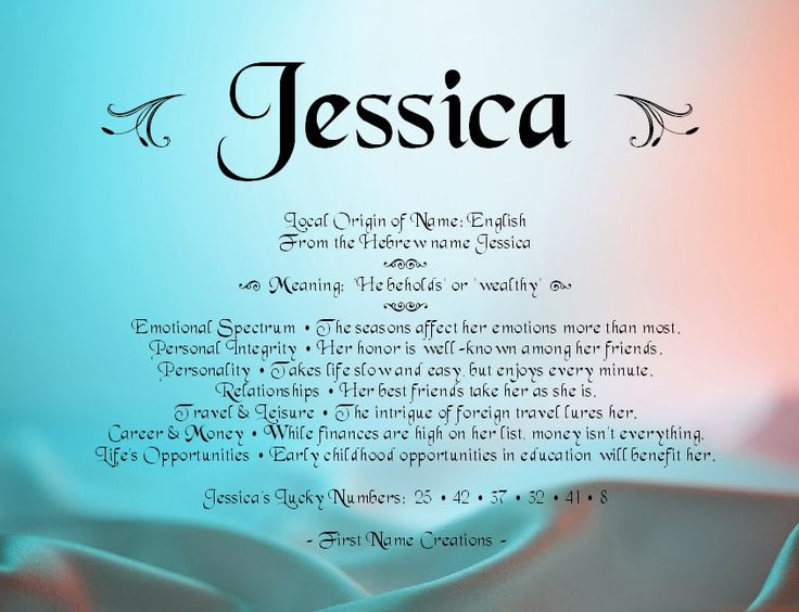 Jessica means he beholds names with meaning jessica name names