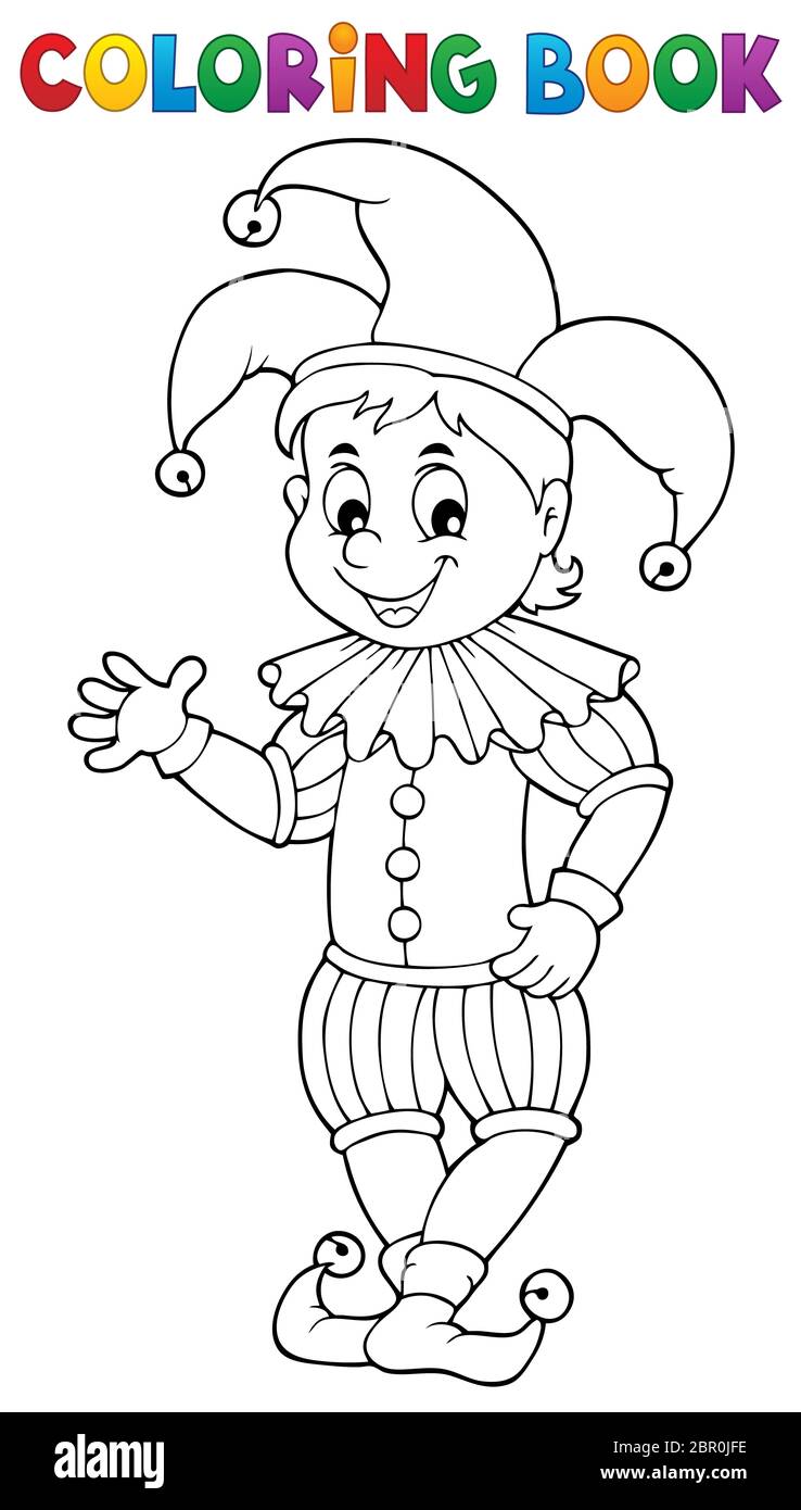 Coloring book happy jester theme