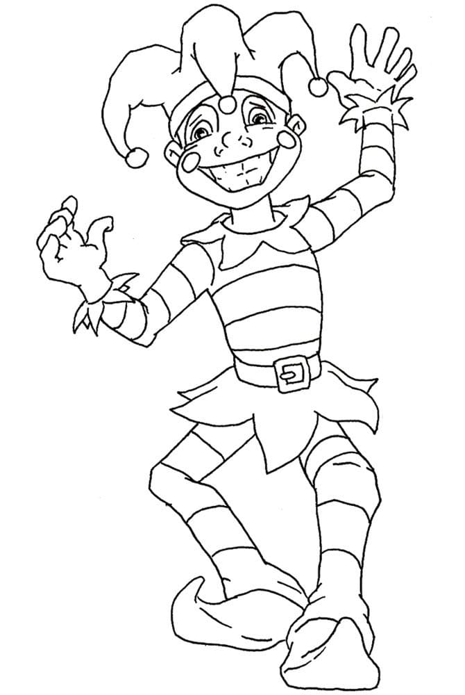 Mardi gras jester boy coloring page