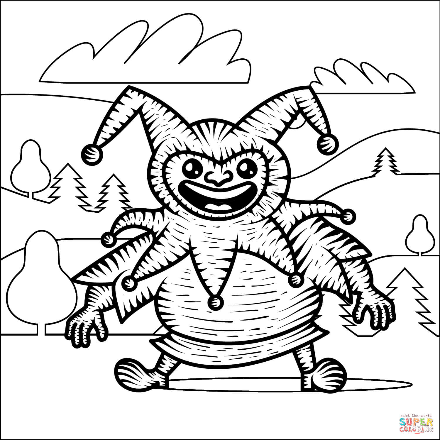 Jester coloring page free printable coloring pages
