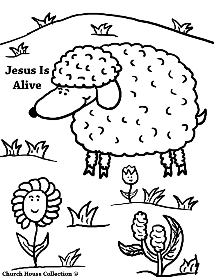 Church house collection blog easter sheep jesus is alive coloring page for kids bible coloring pages sunday school coloring pages bible coloring