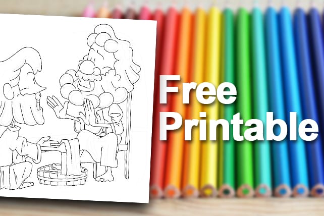 Free printable jesus washes the disciples feet coloring page