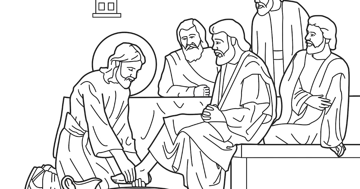 Coloring pages jesus washes his disciples feet coloring pages