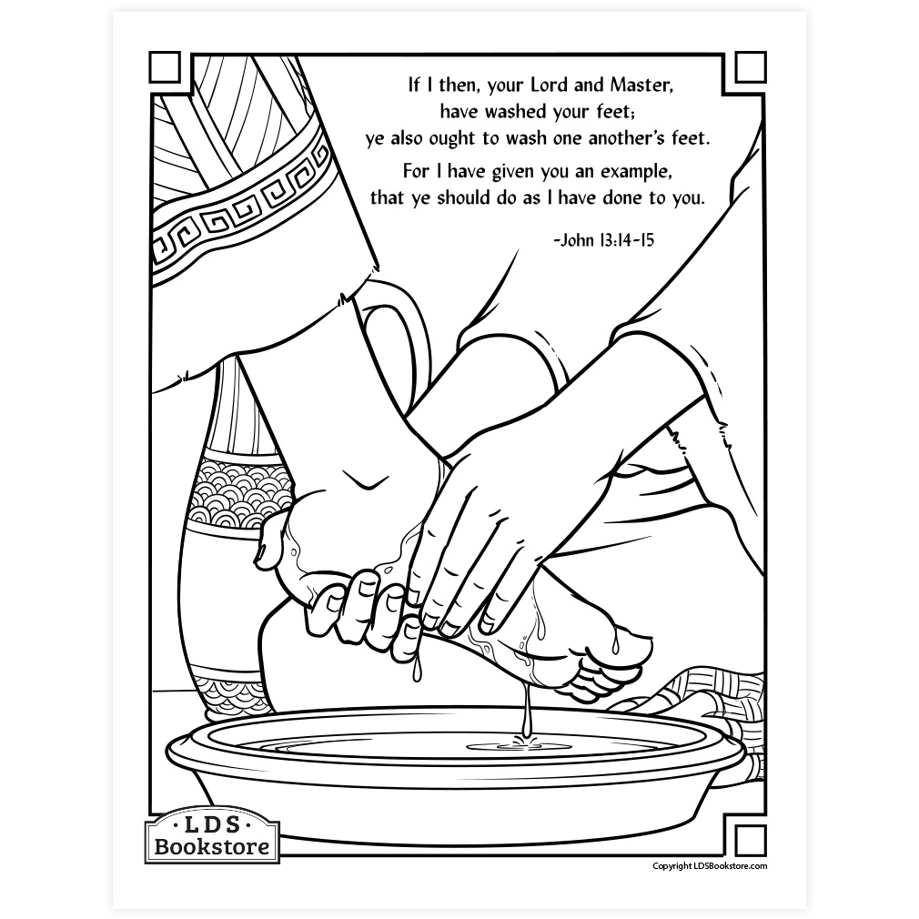 Jesus washes his disciples feet coloring page