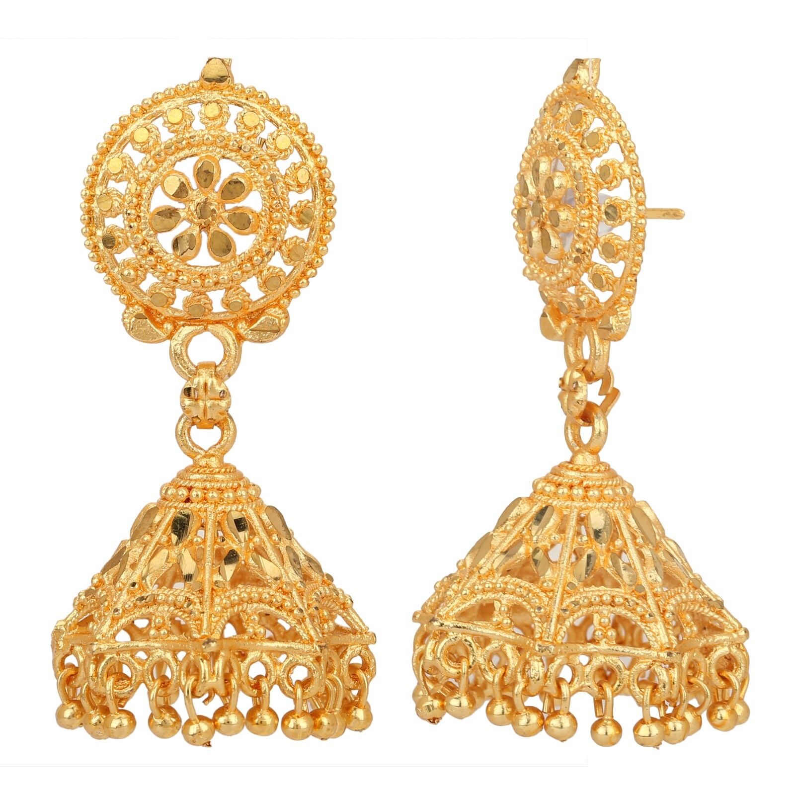 South indian earrings ethnic jhumka jhumki wedding gold plated fashion jewelry