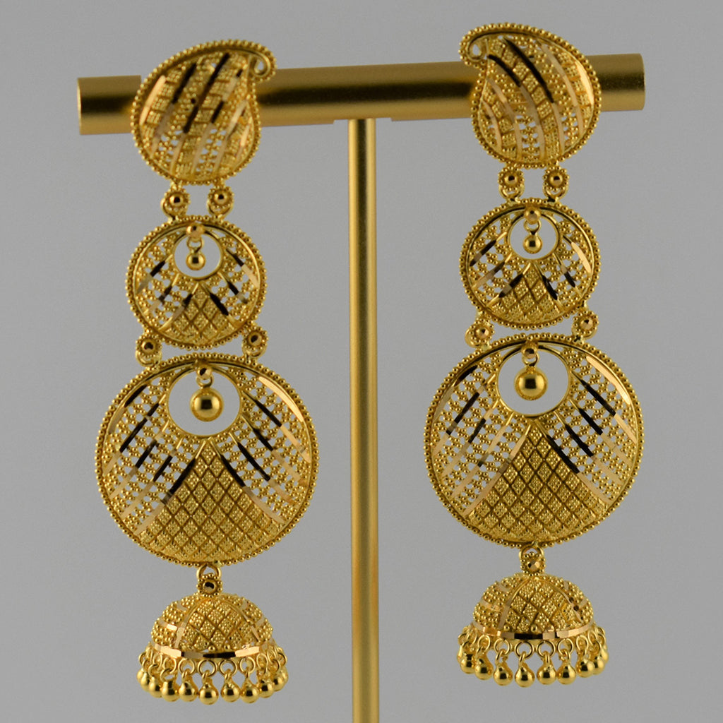 Grand chandbali jhumka earrings â gulab jewelry