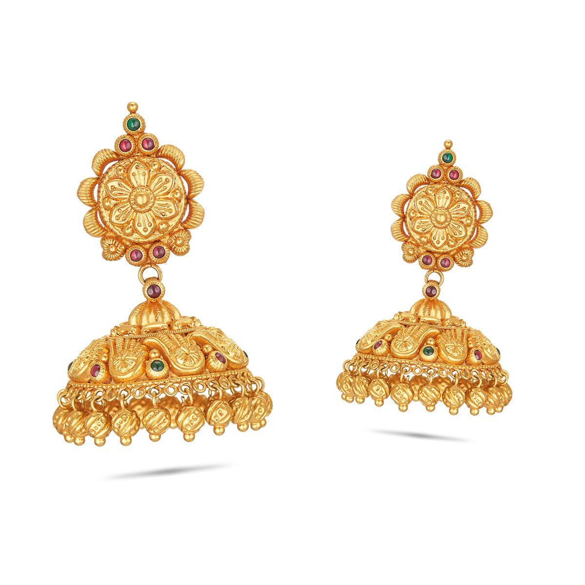 Thangmayil online jewellery shopping bridal wear gold jhumka earring