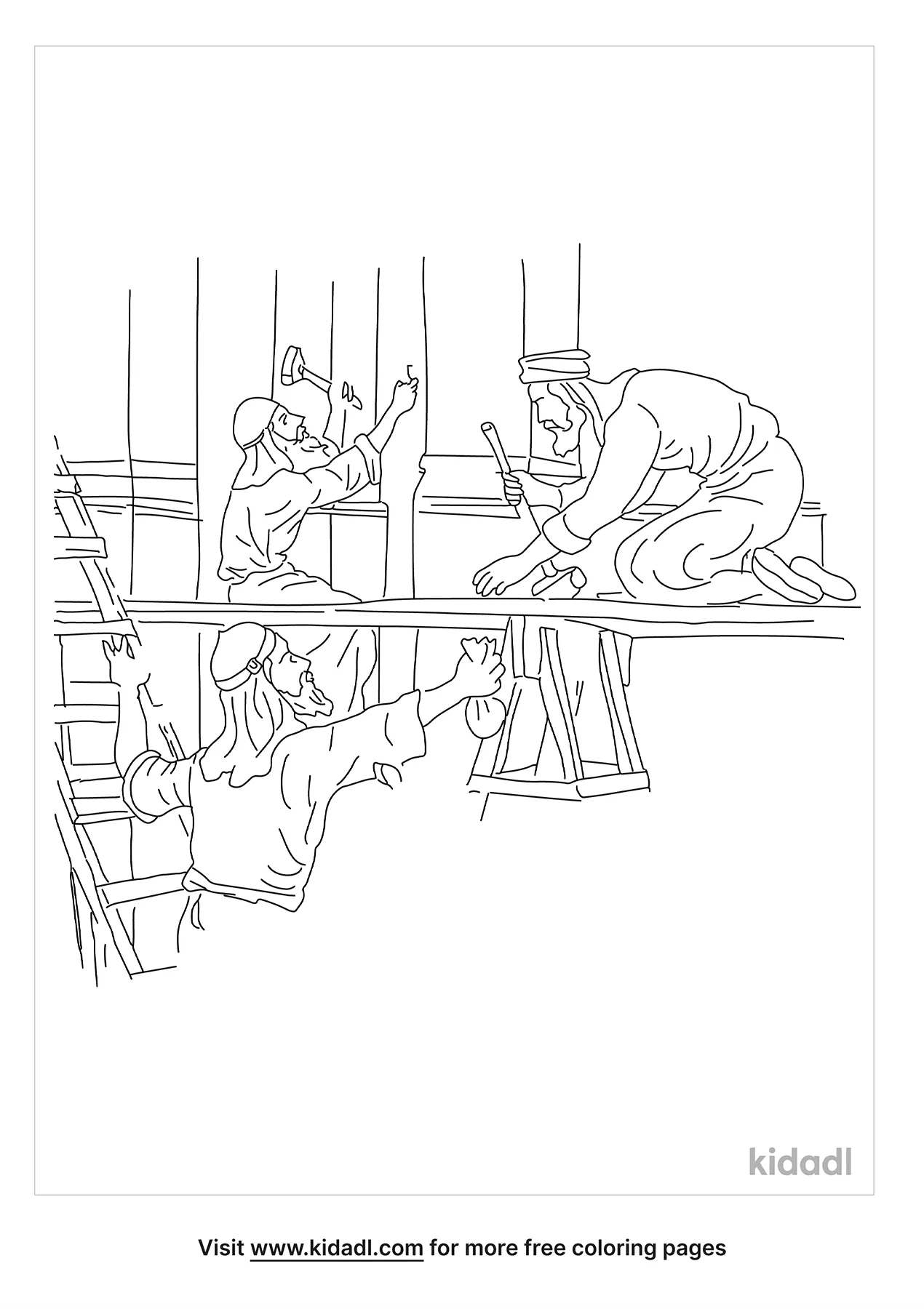 Free king joash fixing temple coloring page coloring page printables