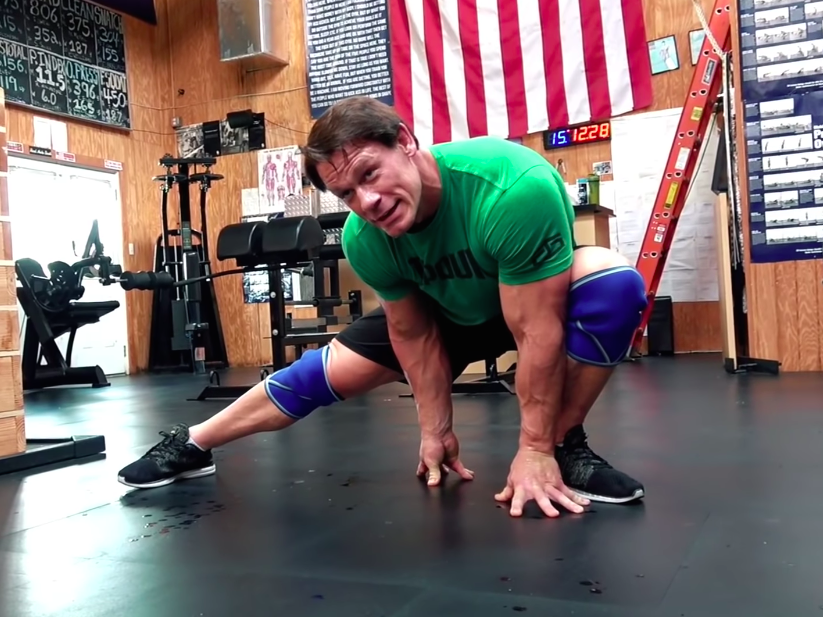 This is how john cena warms up before a workout