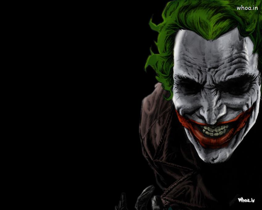The joker smiley face closeup with dark background wallpaper