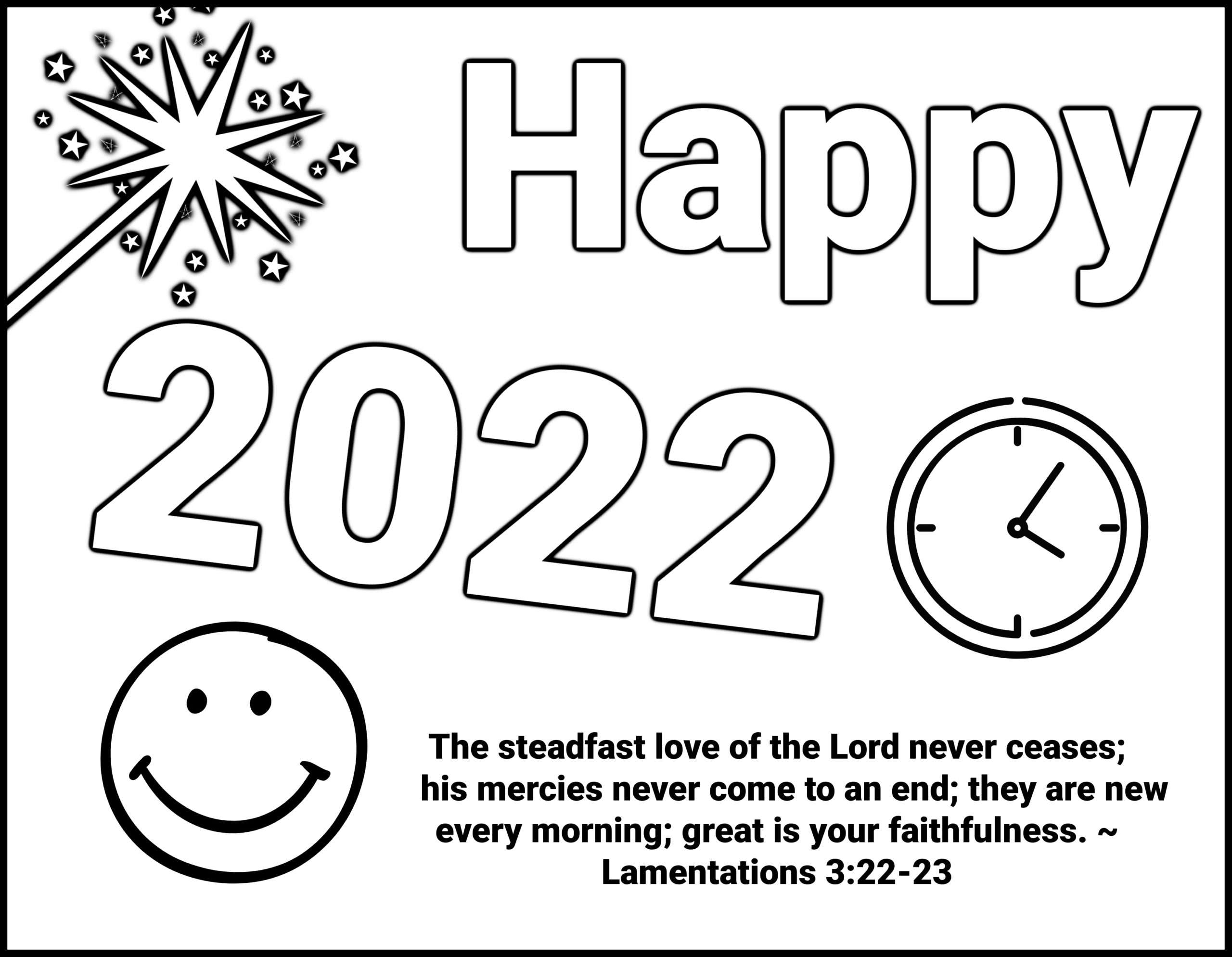 New years coloring page free printbale pdf